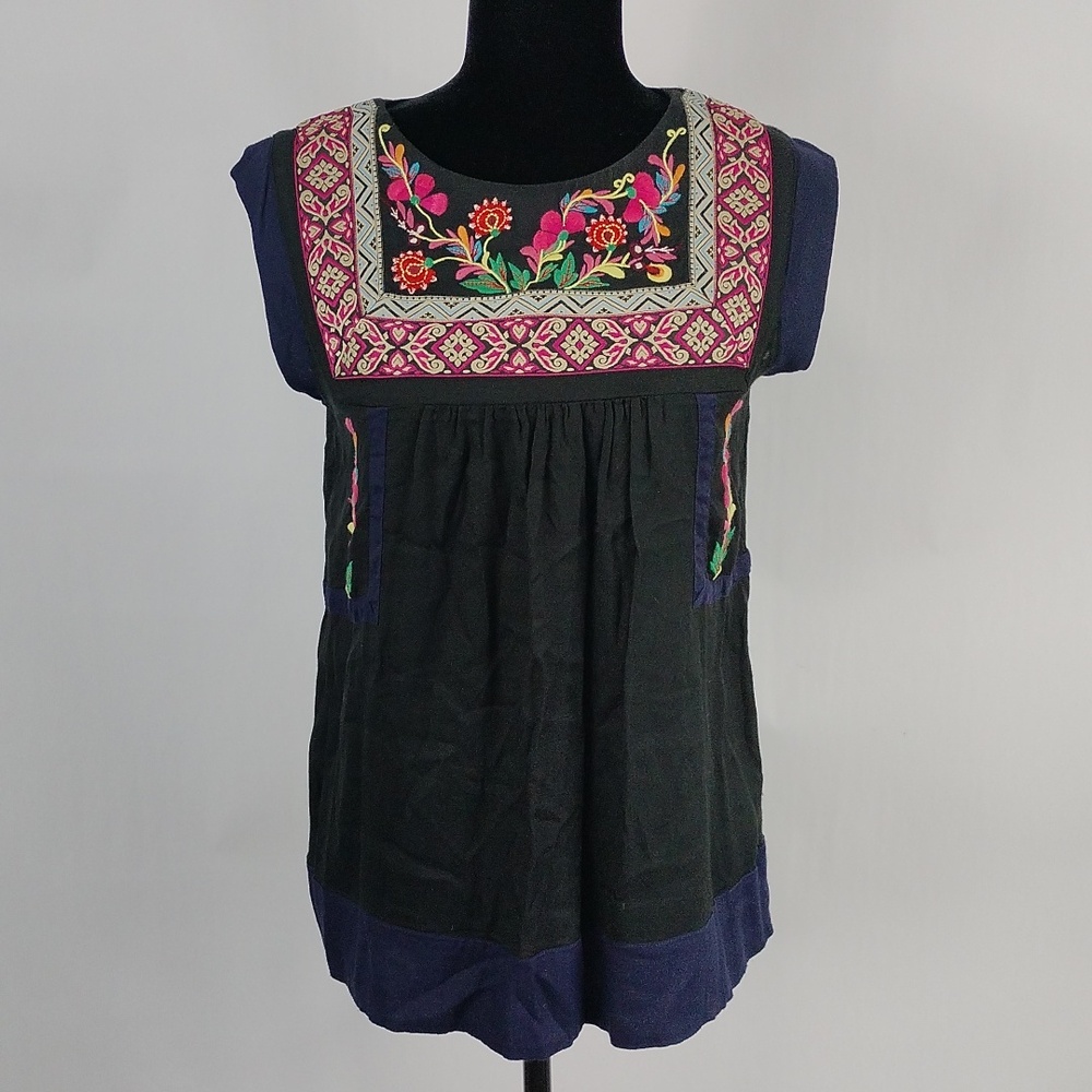 Anthropologie Floreat Kyra Embroidered Top